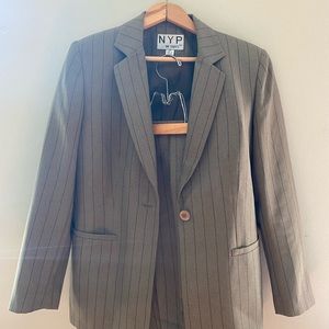 NYP pleated pin stripe suit